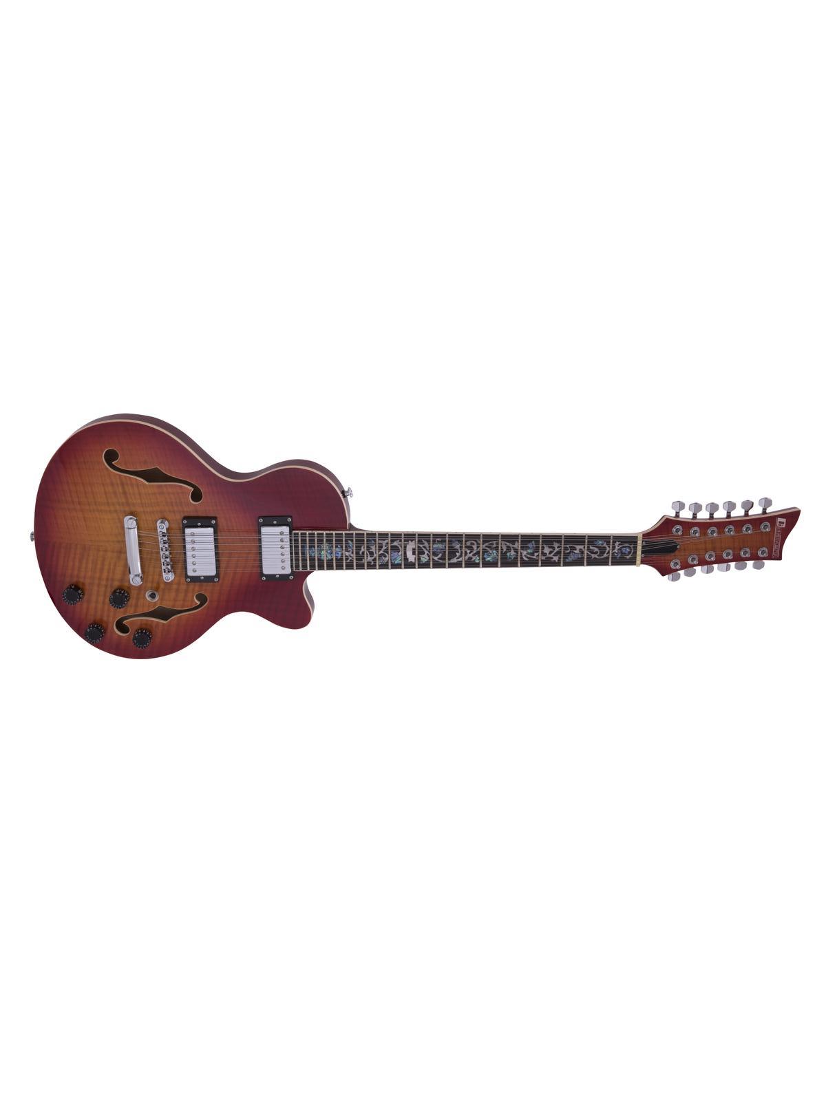 Dimavery LP-612, semiakustická 12-ti strunná kytara, sunburst